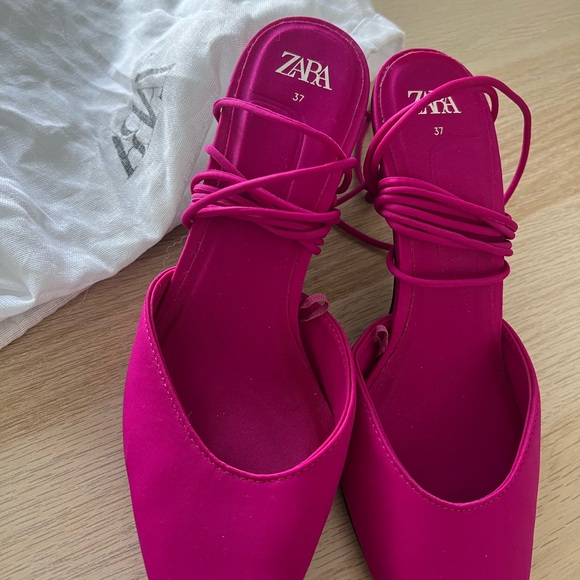 LACE UP PINK HEELS SIZE 6.5 - Picture 5 of 6